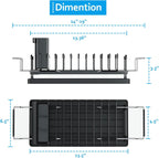 HBlife Expandable Sink Dish Drying Rack, Small Dish Rack Over Sink with Silicone Drying Tray, Sink Dish Drainer for Kitchen Counter with Cutlery Holder