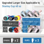HBlife Upgraded 3-Tier Water Bottle Organizer for Stanley 40 oz Tumbler with Handle, Kitchen Organizer, Clear