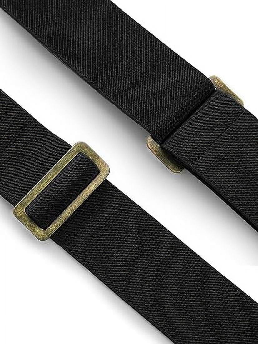 HBlife Men's X-Back 2 Inches Wide Heavy Duty Clips Adjustable Suspenders, Black