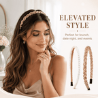 HBlife 7 Pack Headbands for Women Girls Headbands Trendy Brown Knotted Solid Head Bands Pearl Headband Non Slip Hairbands Cute Hair Accessories Multi-style Headband Pack
