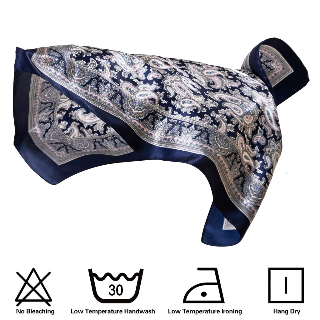 HBlife Large Square Women's Satin Head Scarf Bandana, Multicolor, 4 Pack
