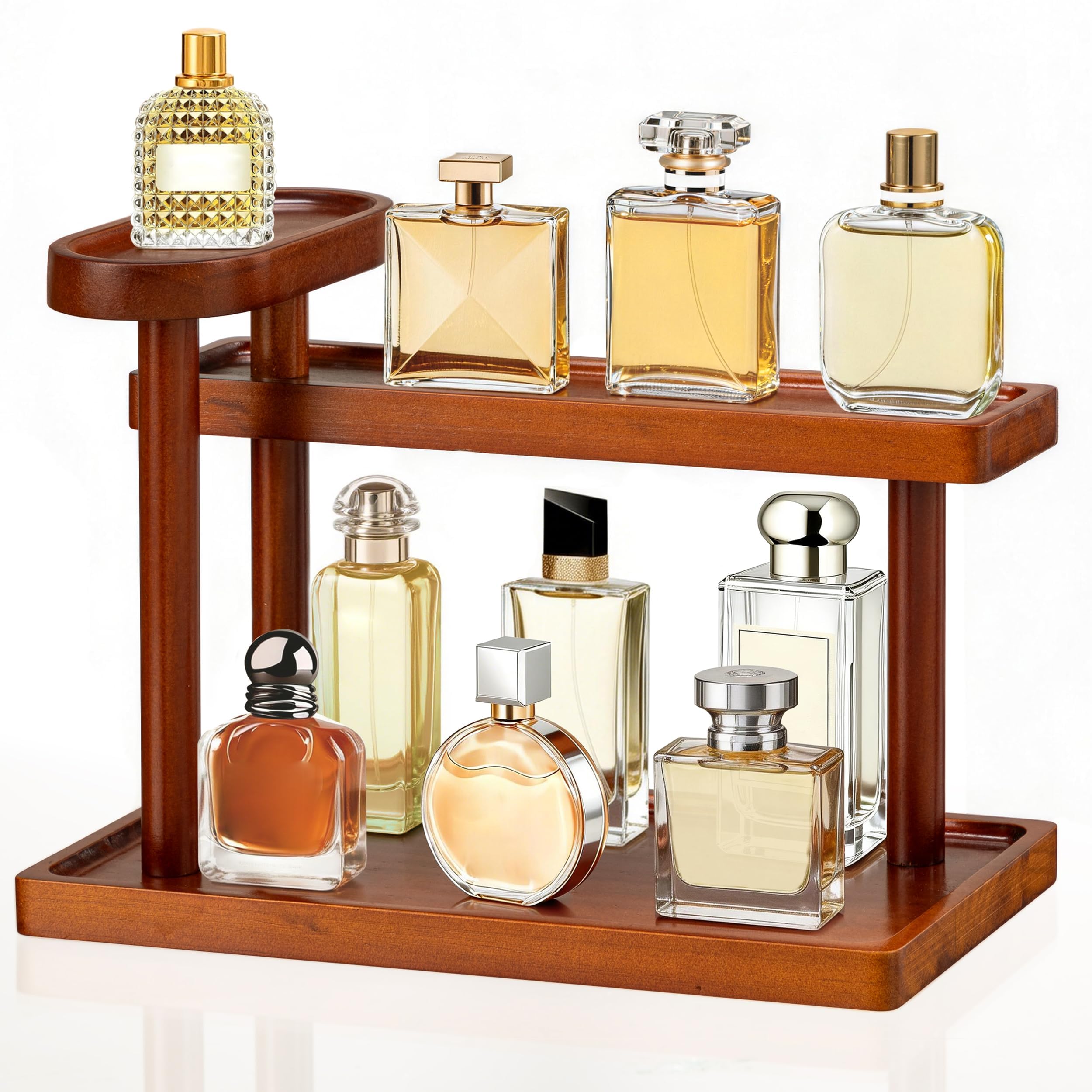 HBlife 3-Tier Cologne Organizer Stand Wooden Display 12.5 Inch Black