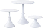 HBlife 3 PCS Gold Cake Stand Set (8"/10"/12" Plate) for 6-10 Inch Cakes, Dessert Table Display Set, Cupcake Stand for Party, Wedding, Birthday, Baby Shower, Anniversary (Metal)