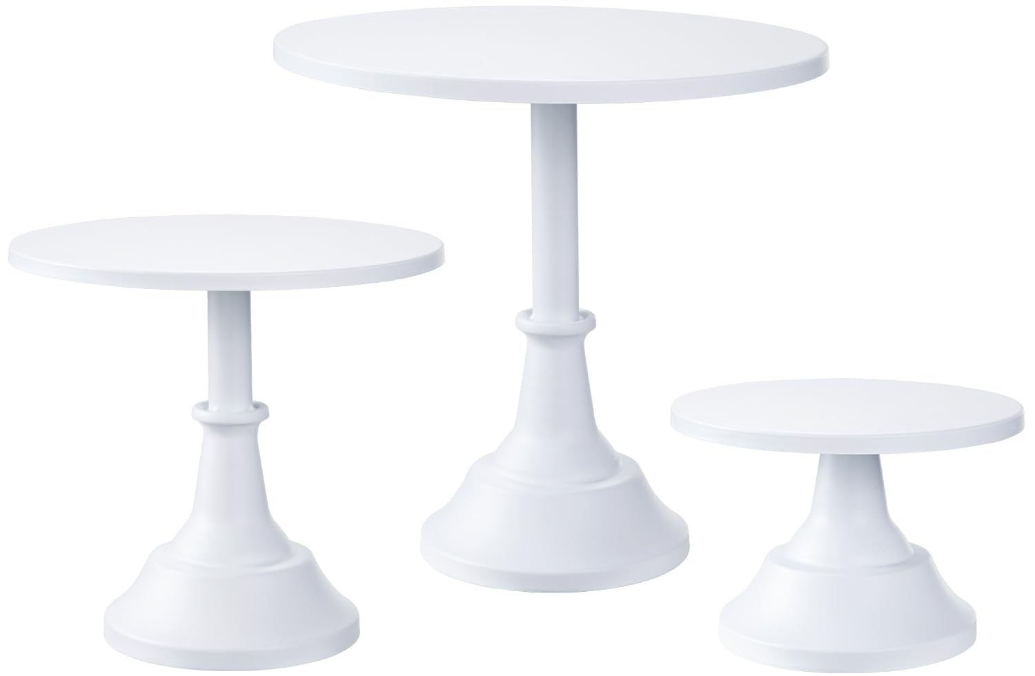 HBlife 3 PCS Gold Cake Stand Set (8"/10"/12" Plate) for 6-10 Inch Cakes, Dessert Table Display Set, Cupcake Stand for Party, Wedding, Birthday, Baby Shower, Anniversary (Metal)