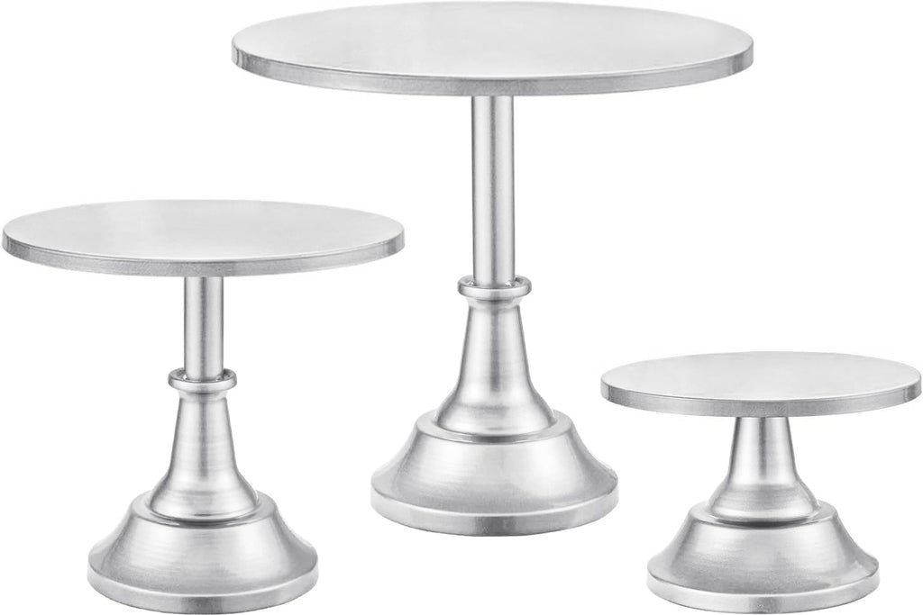 HBlife 3 PCS Gold Cake Stand Set (8"/10"/12" Plate) for 6-10 Inch Cakes, Dessert Table Display Set, Cupcake Stand for Party, Wedding, Birthday, Baby Shower, Anniversary (Metal)