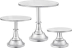 HBlife 3 PCS Gold Cake Stand Set (8"/10"/12" Plate) for 6-10 Inch Cakes, Dessert Table Display Set, Cupcake Stand for Party, Wedding, Birthday, Baby Shower, Anniversary (Metal)