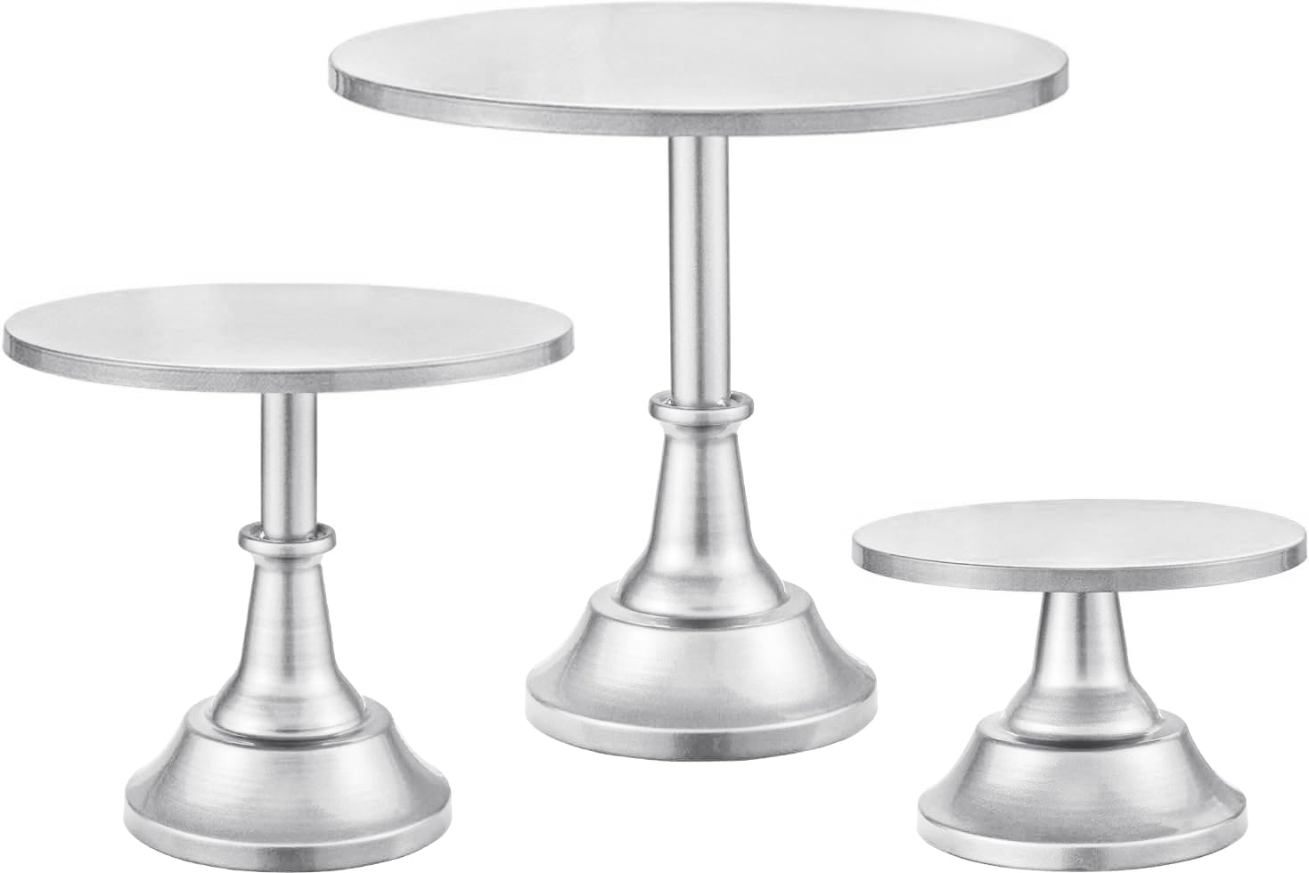 HBlife 3 PCS Gold Cake Stand Set (8"/10"/12" Plate) for 6-10 Inch Cakes, Dessert Table Display Set, Cupcake Stand for Party, Wedding, Birthday, Baby Shower, Anniversary (Metal)