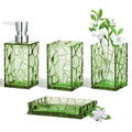 HBlife Bathroom Accessories Set, Sage Acrylic Bathroom Counter Set with Toothbrush Holder, Soap Dispenser, Tumbler, Soap Dish, Boho Modern Bathroom Accessories Decor, Ideal Gift Choice