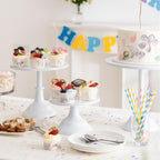 HBlife 3 PCS Gold Cake Stand Set (8"/10"/12" Plate) for 6-10 Inch Cakes, Dessert Table Display Set, Cupcake Stand for Party, Wedding, Birthday, Baby Shower, Anniversary (Metal)