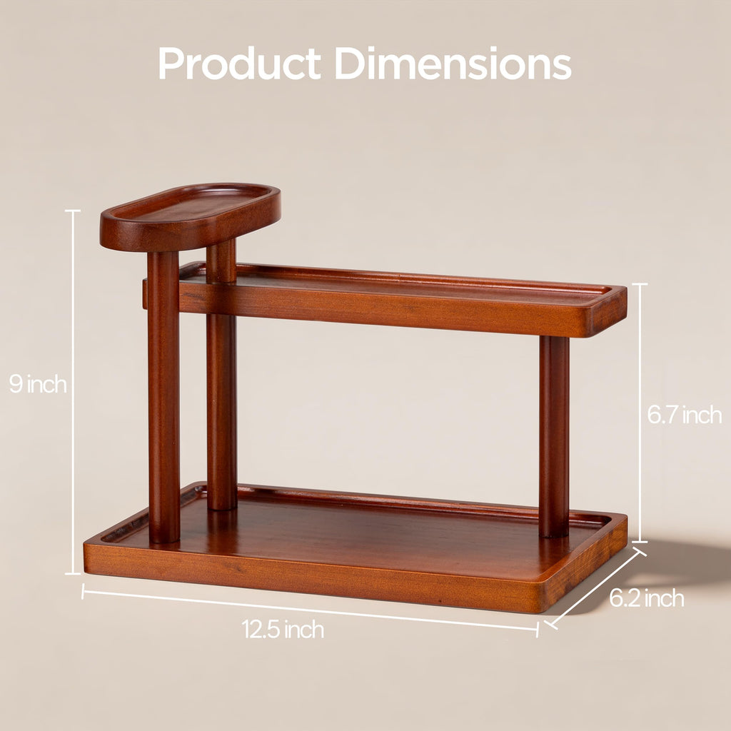 HBlife 3-Tier Cologne Organizer Stand Wooden Display 12.5 Inch Black