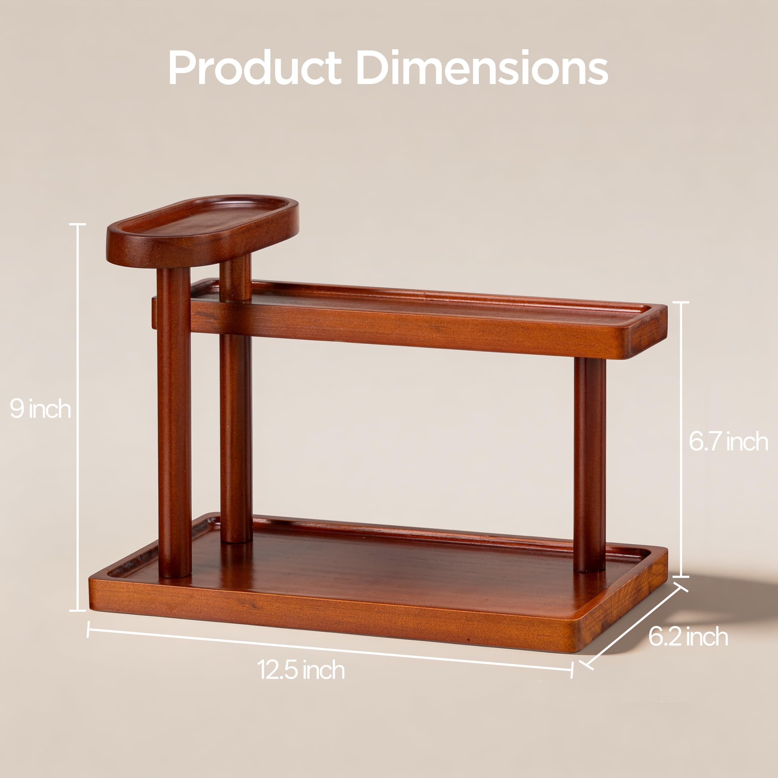 HBlife 3-Tier Cologne Organizer Stand Wooden Display 12.5 Inch Black