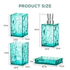 HBlife Bathroom Accessories Set, Sage Acrylic Bathroom Counter Set with Toothbrush Holder, Soap Dispenser, Tumbler, Soap Dish, Boho Modern Bathroom Accessories Decor, Ideal Gift Choice