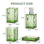 HBlife Bathroom Accessories Set, Sage Acrylic Bathroom Counter Set with Toothbrush Holder, Soap Dispenser, Tumbler, Soap Dish, Boho Modern Bathroom Accessories Decor, Ideal Gift Choice