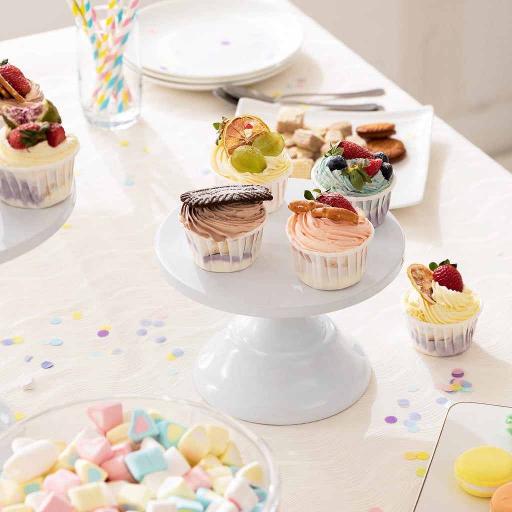 HBlife 3 PCS Gold Cake Stand Set (8"/10"/12" Plate) for 6-10 Inch Cakes, Dessert Table Display Set, Cupcake Stand for Party, Wedding, Birthday, Baby Shower, Anniversary (Metal)