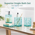 HBlife Bathroom Accessories Set, Sage Acrylic Bathroom Counter Set with Toothbrush Holder, Soap Dispenser, Tumbler, Soap Dish, Boho Modern Bathroom Accessories Decor, Ideal Gift Choice