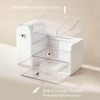 HBlife Makeup Organizer Countertop with Drawers, Vanity Organizers with Brush Holder, Bathroom Counter Organizer for Perfume, Nail Polishes, Lipsticks, Skincare and Eyeshadow Palettes