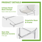 HBlife Fruit Bowl for Kitchen Counter - 2 Tier Ceramic Fruit Bowl with Metal Stand, Tiered Fruit Basket for Kitchen Counter, Serving Platters Serving Trays for Party