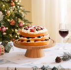HBlife Cake Stand with Lid (16.5"), Multifunctional Cake Stand with Acrylic Dome, Rectangular Bamboo 2-in-1 Cake Plate Display Stand with Cover for Baking Gifts, Birthday Kitchen Parties, Weddings
