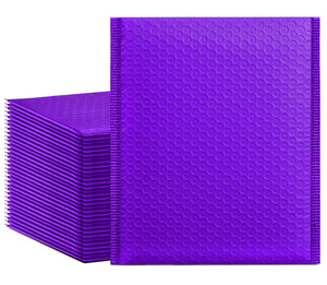 HBlife 8.5x12 Inches Poly Bubble Mailers Self Seal Purple Padded Envelopes, Pack of 25