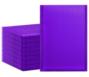 HBlife #0 6x10 Inches Poly Bubble Mailers Self Seal Purple Padded Envelopes, Pack of 25