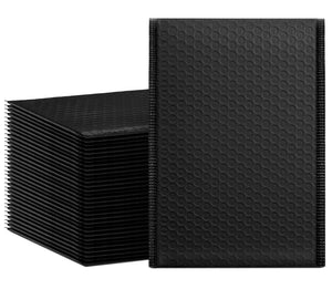 HBlife #0 6x10 Inches Poly Bubble Mailers Self Seal Black Padded Envelopes, Pack of 25