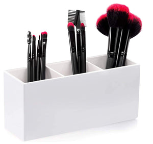 HBlife Makeup Brush Holder Organizer, 3 Slot Acrylic Cosmetics Brushes Storage Solution