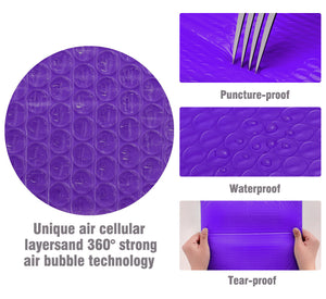 HBlife 8.5x12 Inches Poly Bubble Mailers Self Seal Purple Padded Envelopes, Pack of 25