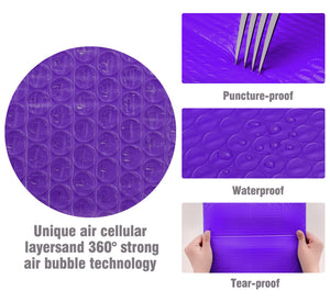 HBlife #000 4x8 Inches Poly Bubble Mailers Self Seal Purple Padded Envelopes, Pack of 50