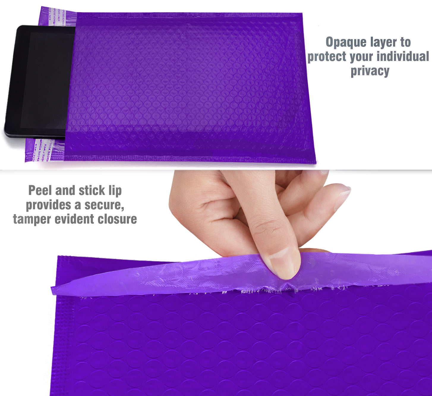 HBlife 8.5x12 Inches Poly Bubble Mailers Self Seal Purple Padded Envelopes, Pack of 25