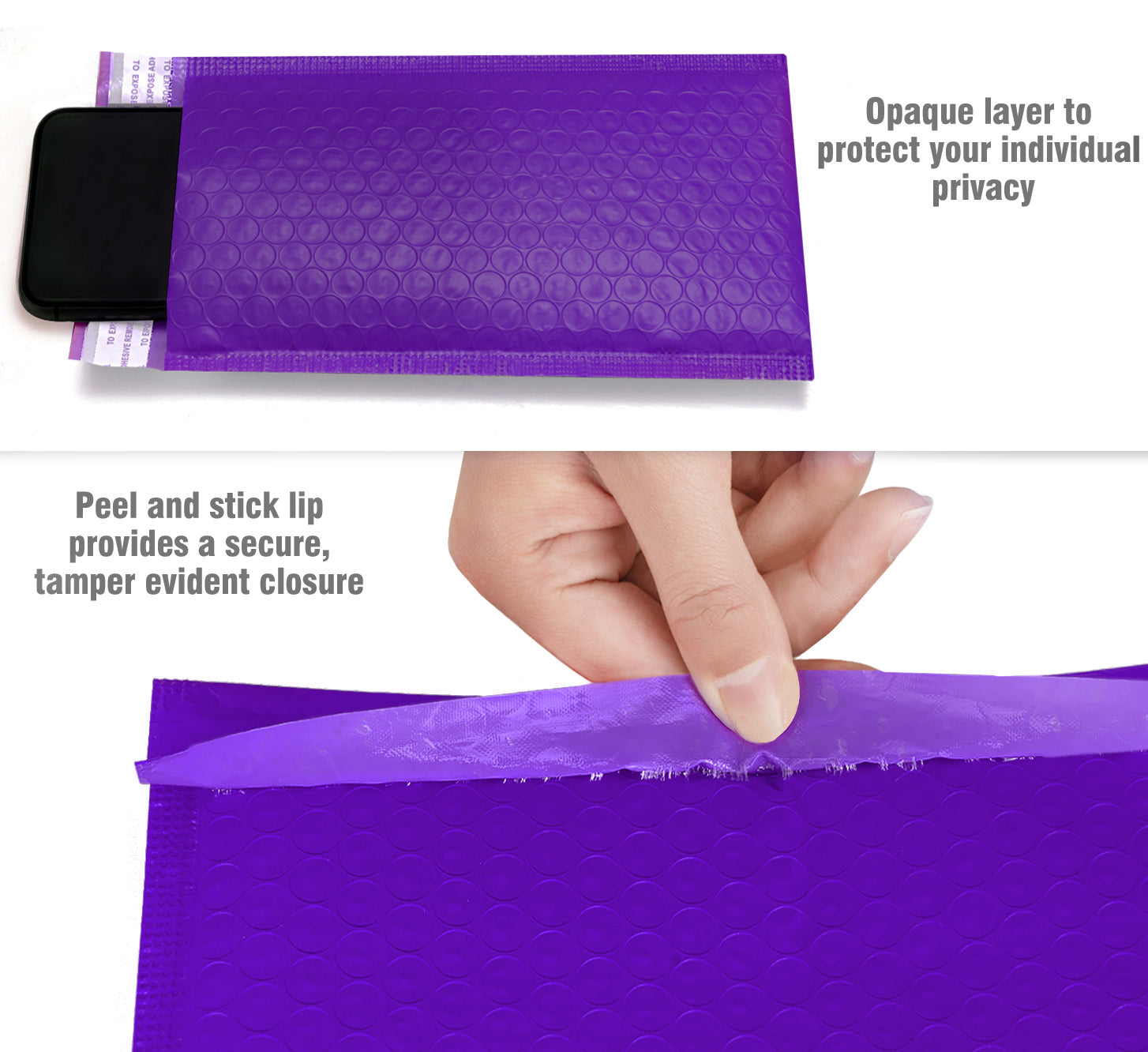 HBlife #0 6x10 Inches Poly Bubble Mailers Self Seal Purple Padded Envelopes, Pack of 25