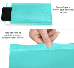 HBlife #0 6x10 Inches Poly Bubble Mailers Self Seal Teal Padded Envelopes, Pack of 25