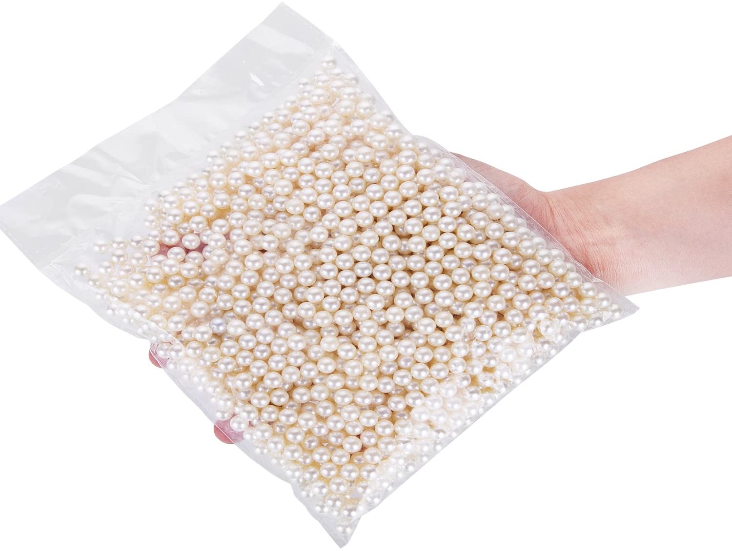 Makeup Beads for Brushes, Art Faux Pearls, HBlife Round Pearl Beads to Hold Makeup Brush, Lipstick, Mascara, Eyeliner, 8mm
