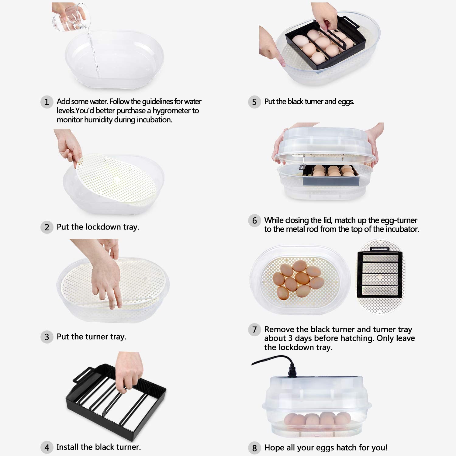 Egg Incubator, HBlife 9-12 Digital Fully Automatic Incubator for Chicken Eggs, Poultry Hatcher for Chickens Ducks Birds