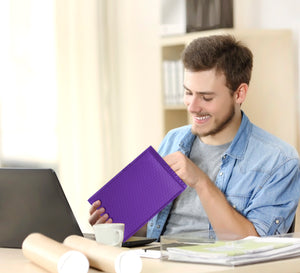 HBlife #0 6x10 Inches Poly Bubble Mailers Self Seal Purple Padded Envelopes, Pack of 25