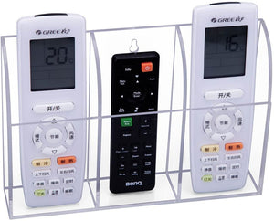 HBlife Clear Acrylic Remote Control Holder Wall Mount Media Organizer Storage Box